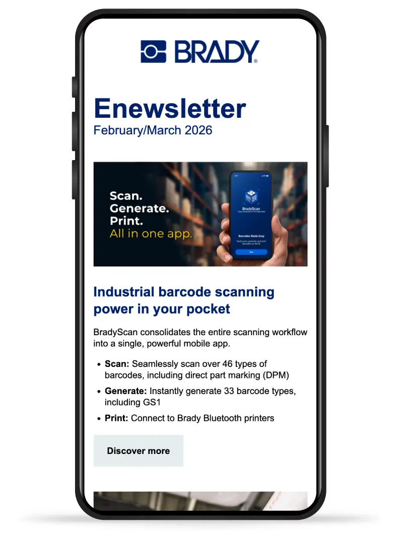 Mobile user experience of custom email design for Brady ENewsletter