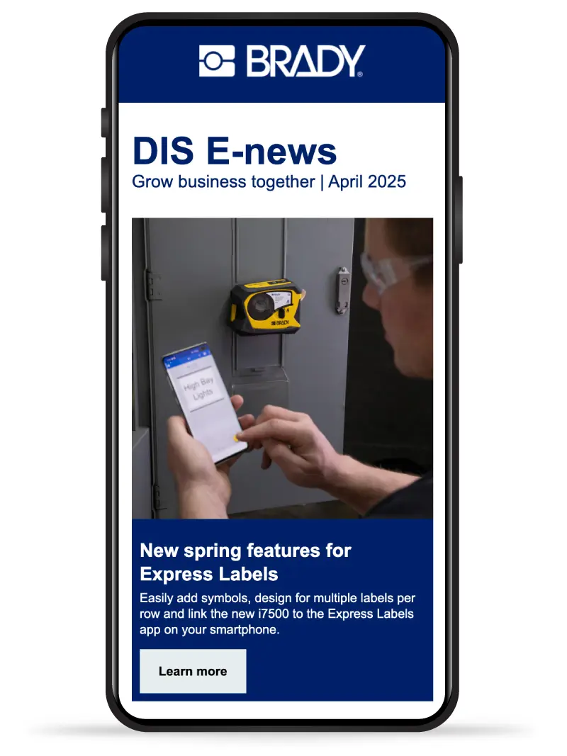 Mobile user experience of custom email design for Brady Dis-ENewsletter