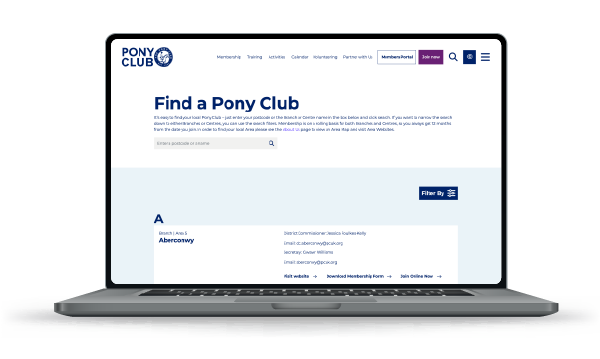 New branch finder for the Pony Club Website