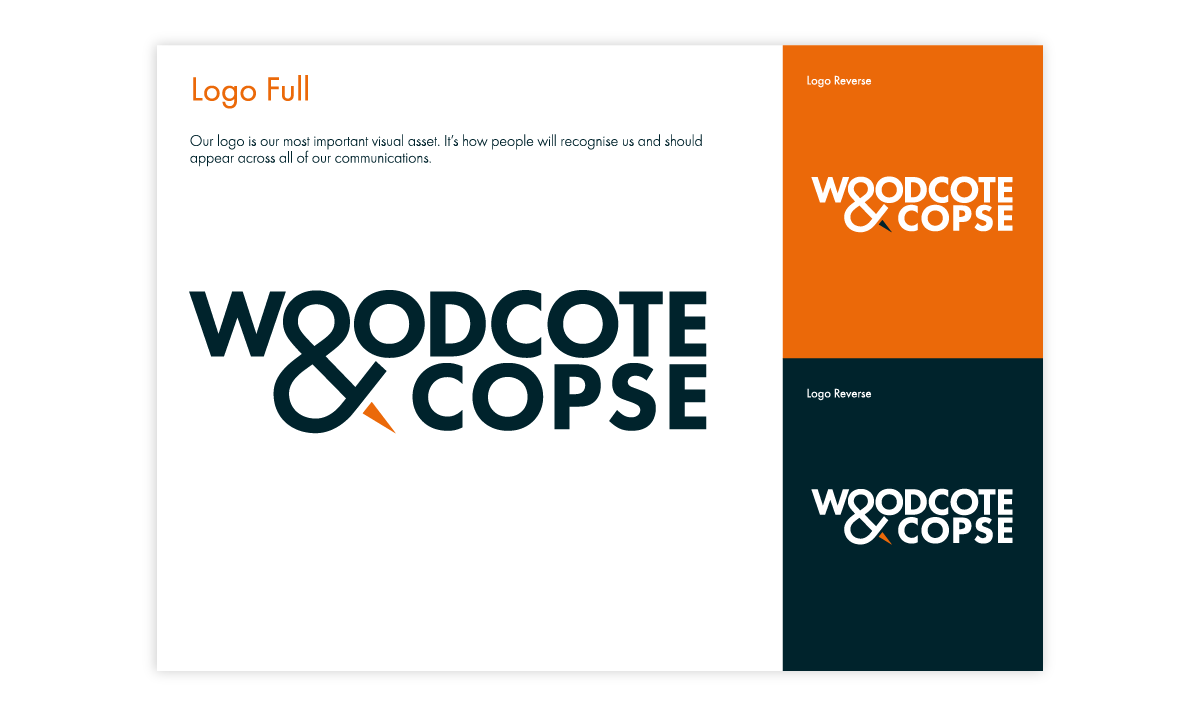 Brand Guidelines exert created for Woodcote & Copse
